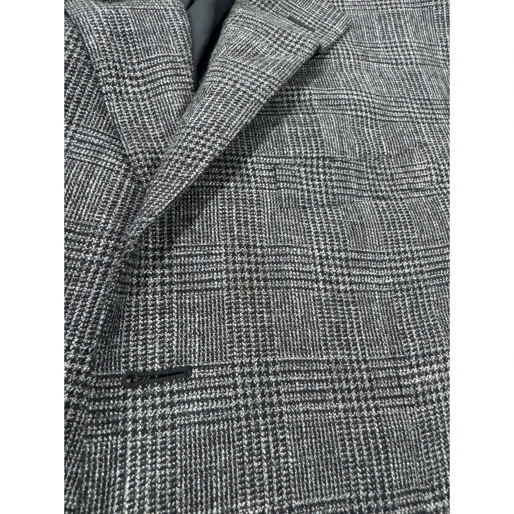 Corneliani Mens Grey Glen Plaid Three Button Sport Coat Blazer 40R